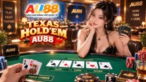 Texas Hold'em AU88 – Luật Chơi Poker, 4 Vòng Cược & Thứ Hạng Bài